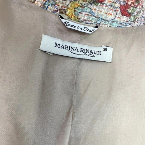 Marina Rinaldi Woven Tweeded Floral Blazer Jacket  Sz IT 25, US 16 Large - Picture 12 of 15